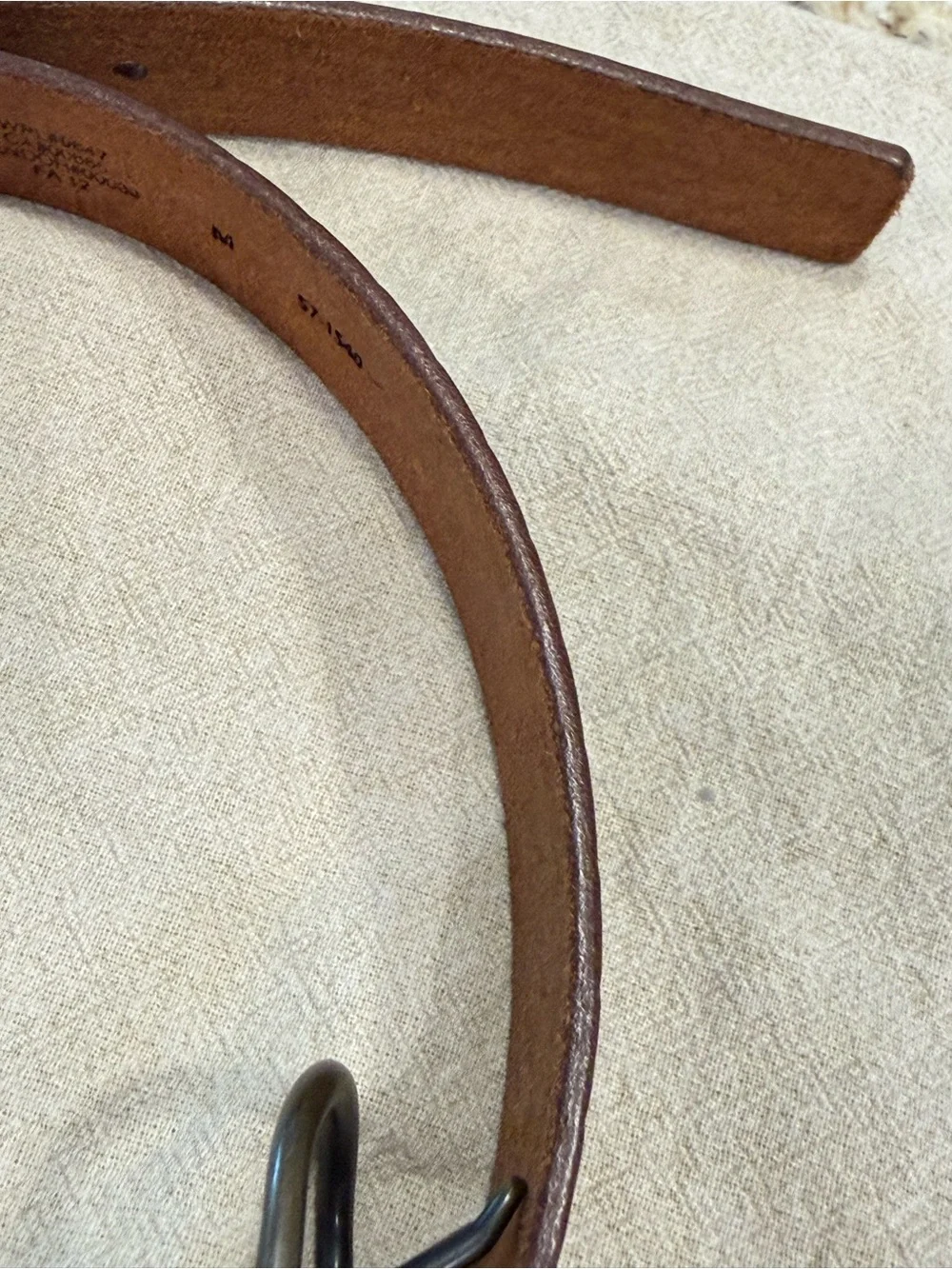 Eddie Bauer brown braid stitched genuine leather belt SZ M 42” unisex